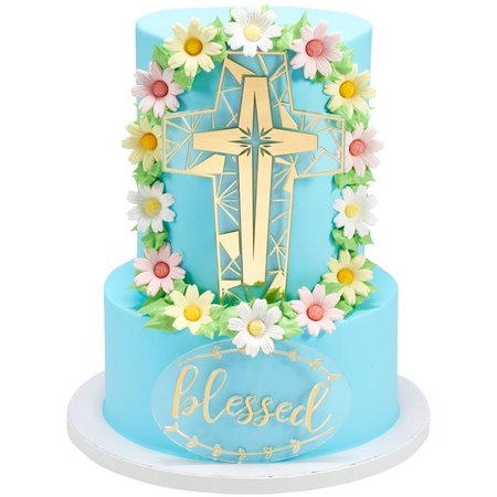 CAKEDRAKE Religious Theme Cake Topper, Cross-Blessed Assortment-Cake Decor Lay-On 2/PKG CD-DCP-24238-2/PKG